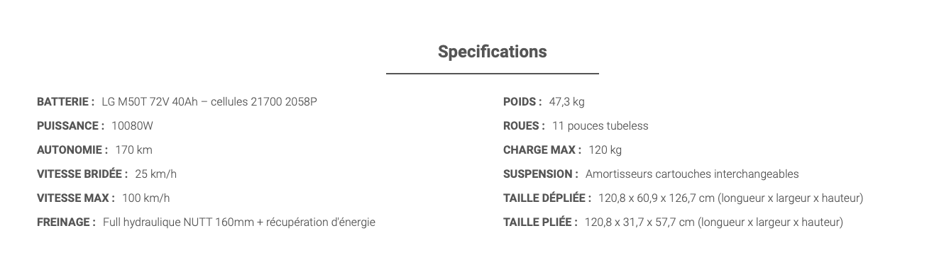 Trottinette électrique DUALTRON THUNDER 2 | 72V 40AH